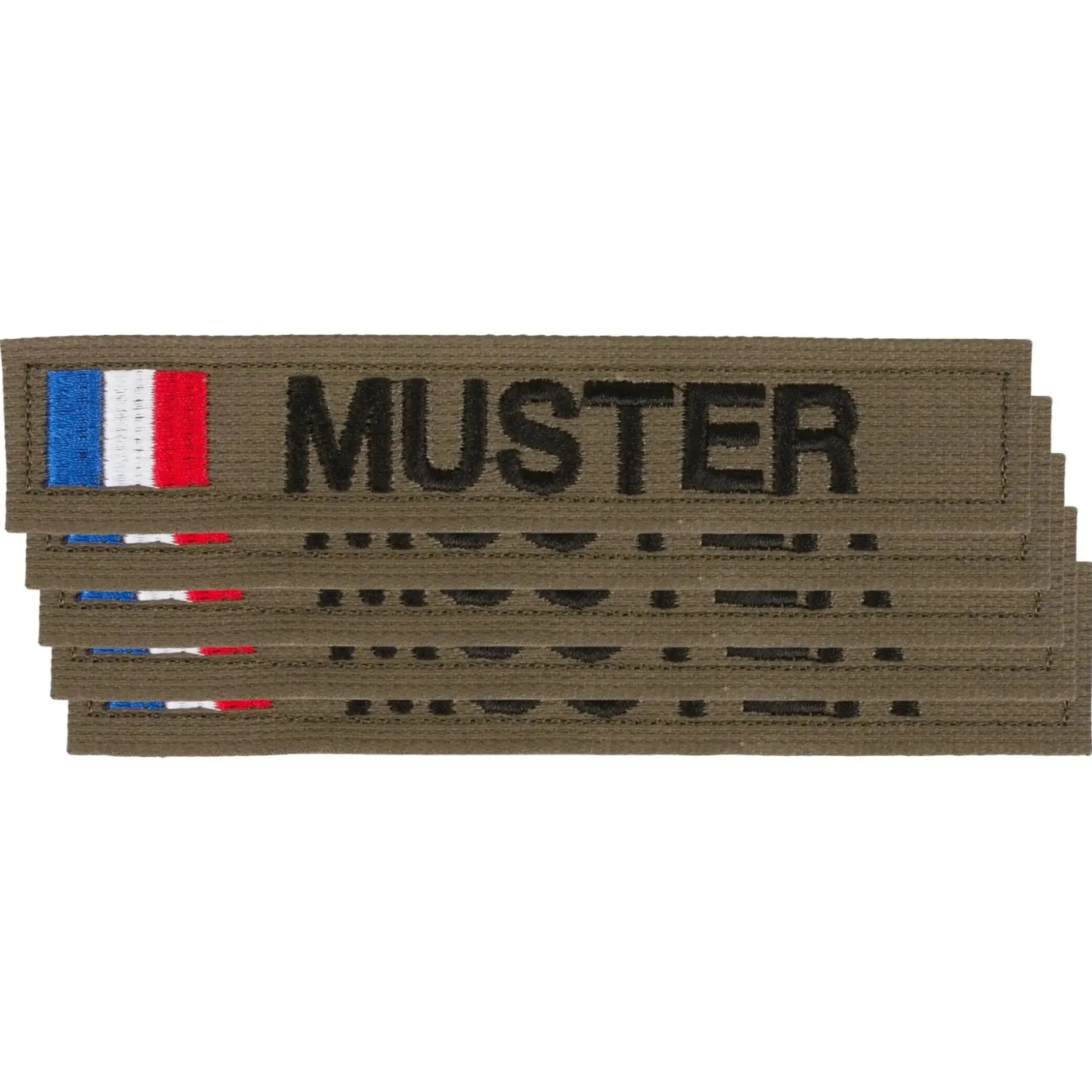 Namensbänder 5er Set mit Flagge Oliv