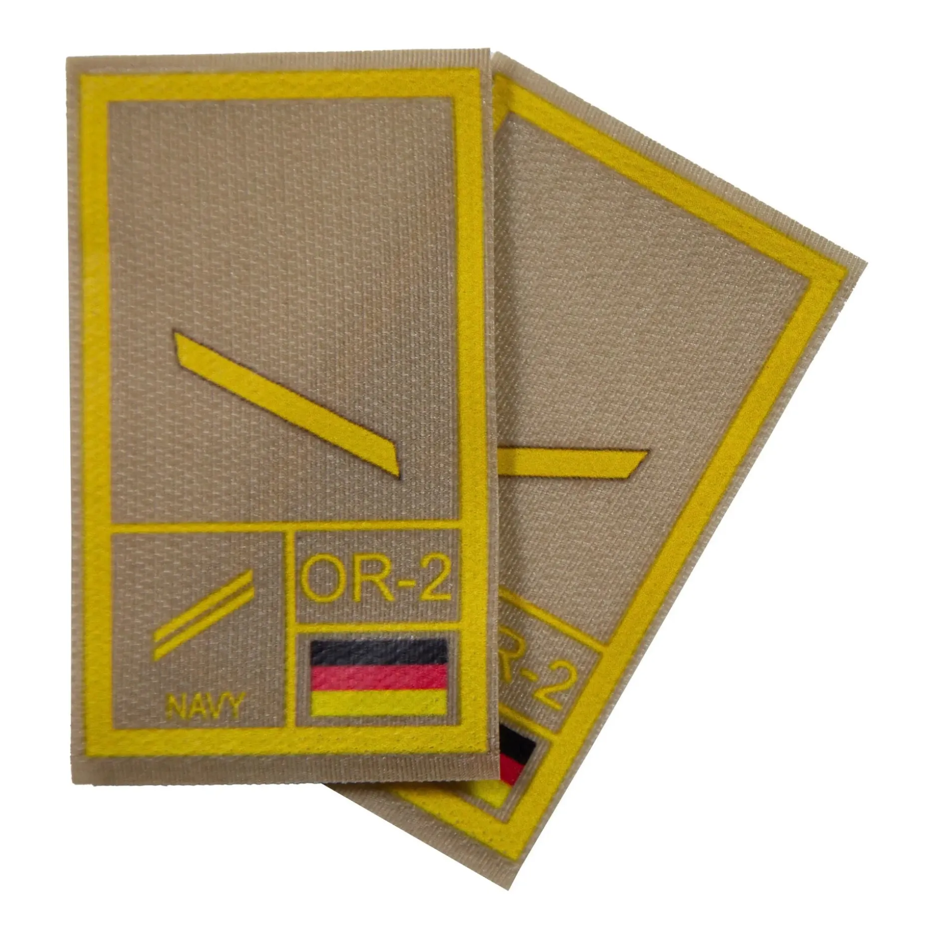 NfD - BW Rangabzeichen International bedruckt Marine Klett für KBS SK Gelbgold