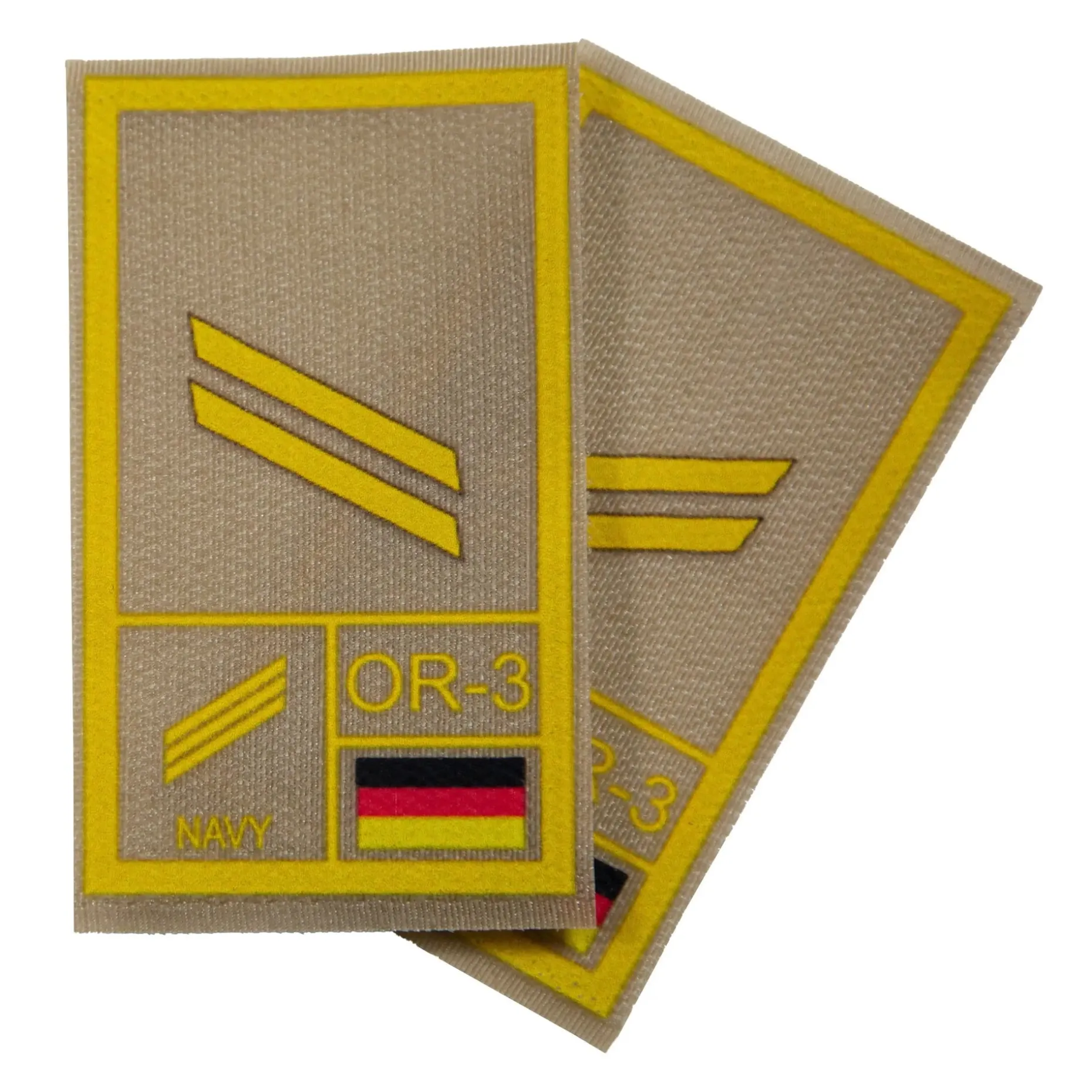 NfD - BW Rangabzeichen International bedruckt Marine Klett für KBS SK Gelbgold