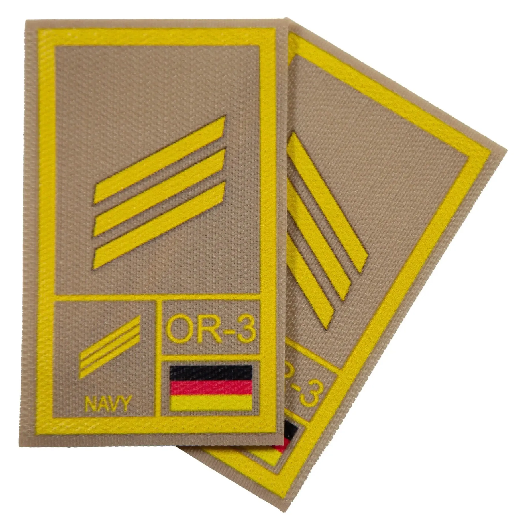NfD - BW Rangabzeichen International bedruckt Marine Klett für KBS SK Gelbgold