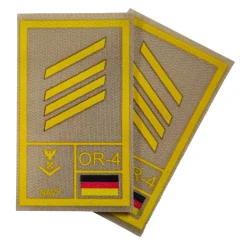 NfD - BW Rangabzeichen International bedruckt Marine Klett für KBS SK Gelbgold