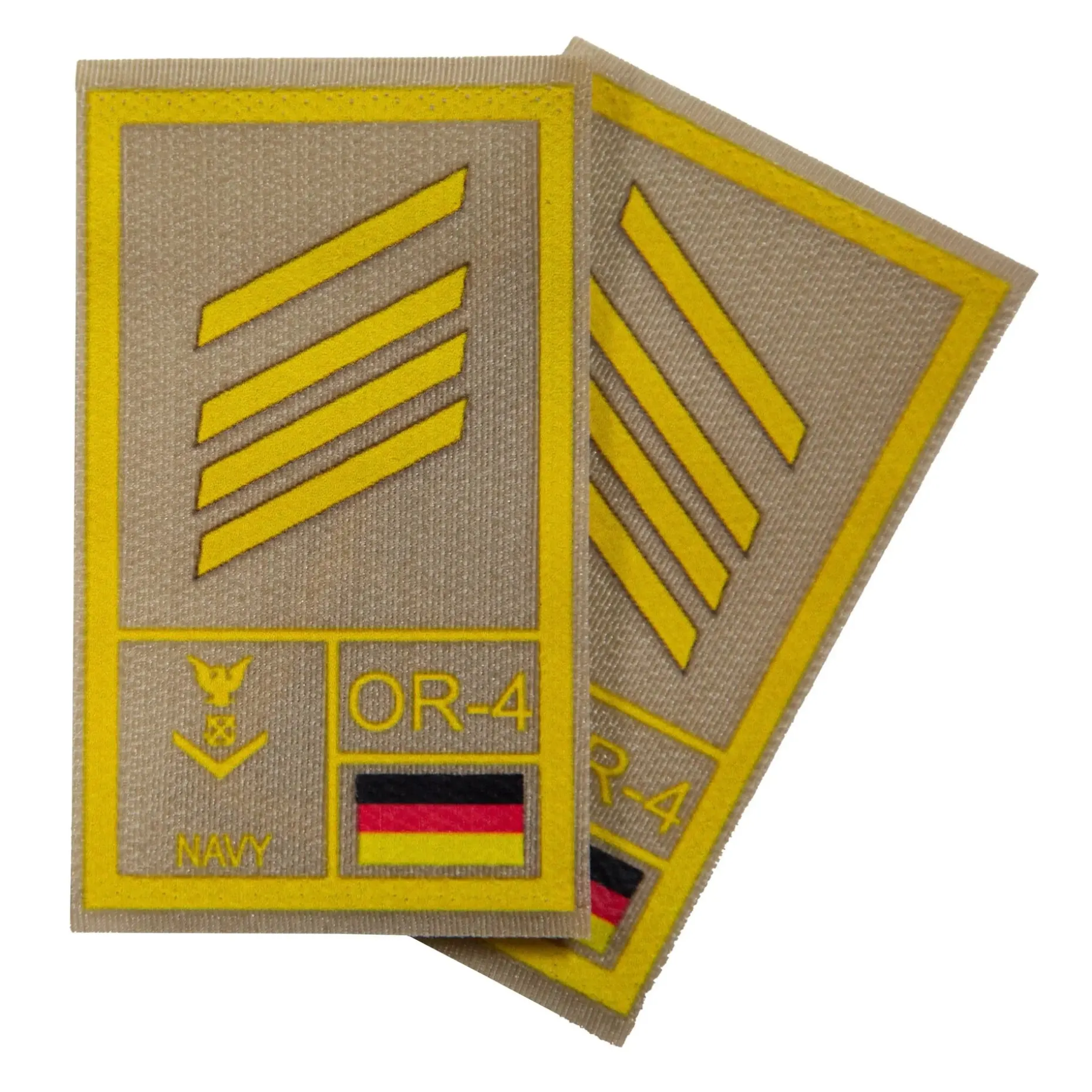 NfD - BW Rangabzeichen International bedruckt Marine Klett für KBS SK Gelbgold