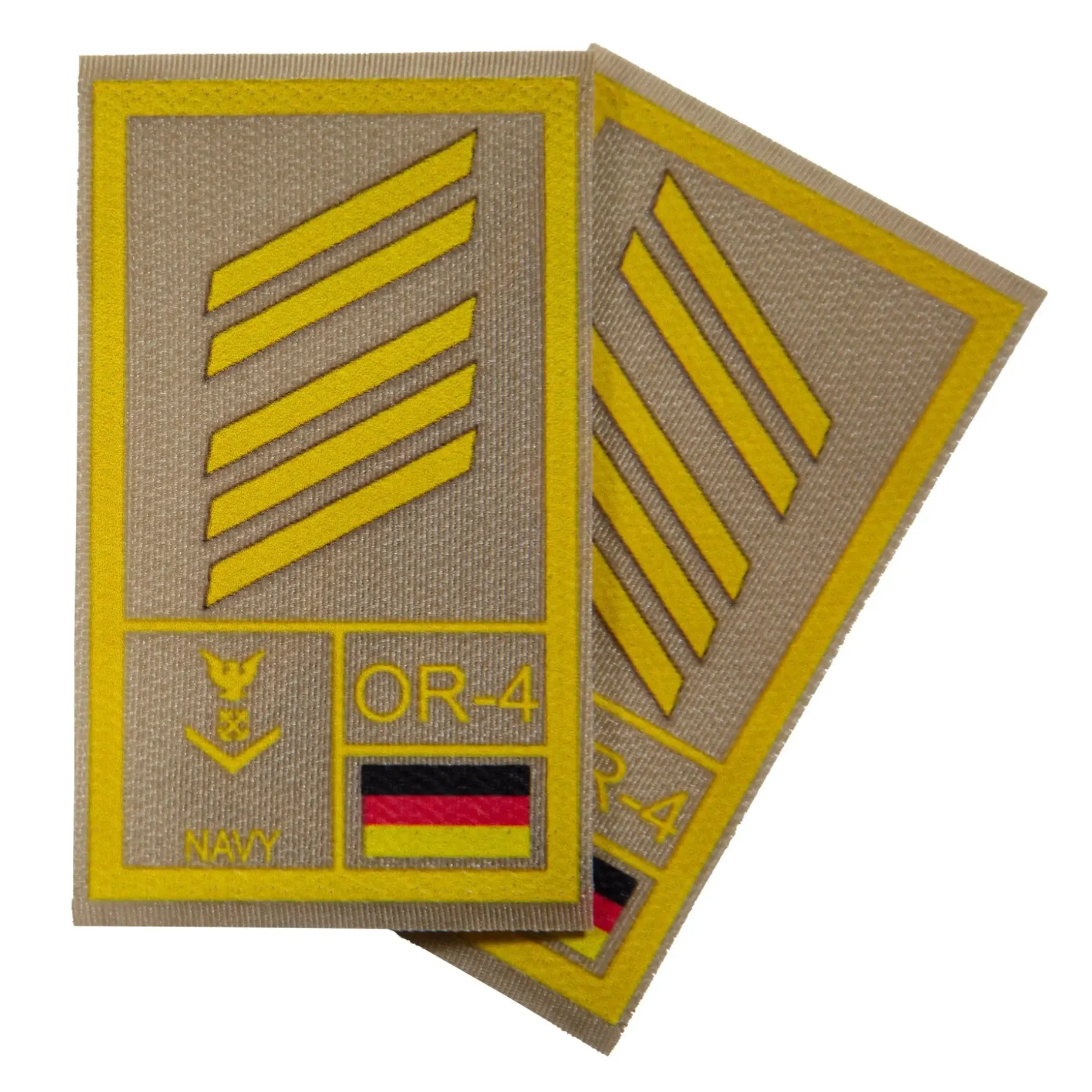NfD - BW Rangabzeichen International bedruckt Marine Klett für KBS SK Gelbgold