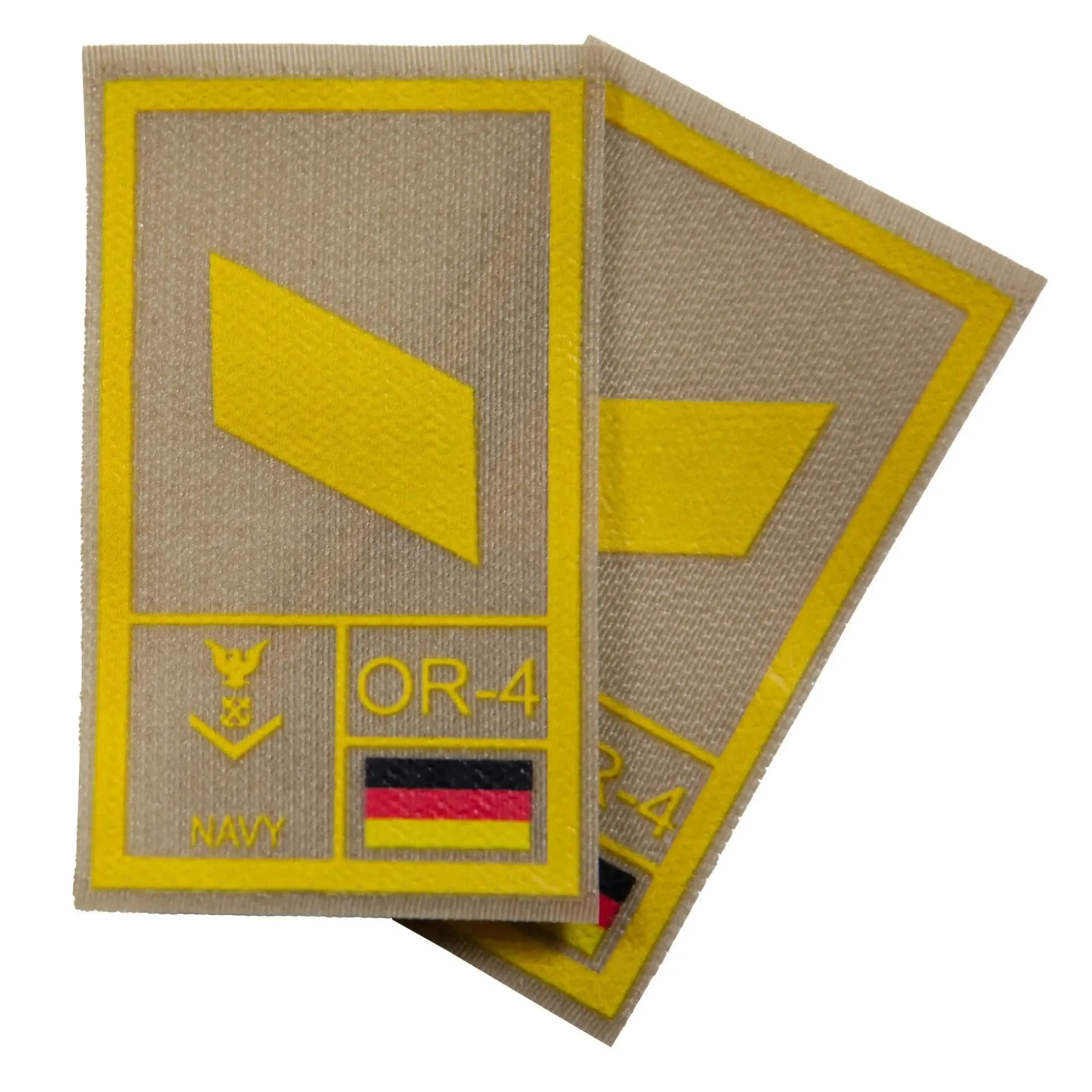 NfD - BW Rangabzeichen International bedruckt Marine Klett für KBS SK Gelbgold