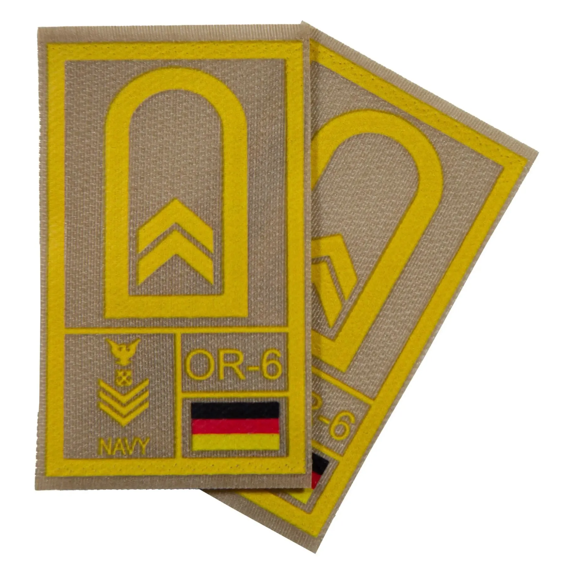 NfD - BW Rangabzeichen International bedruckt Marine Klett für KBS SK Gelbgold