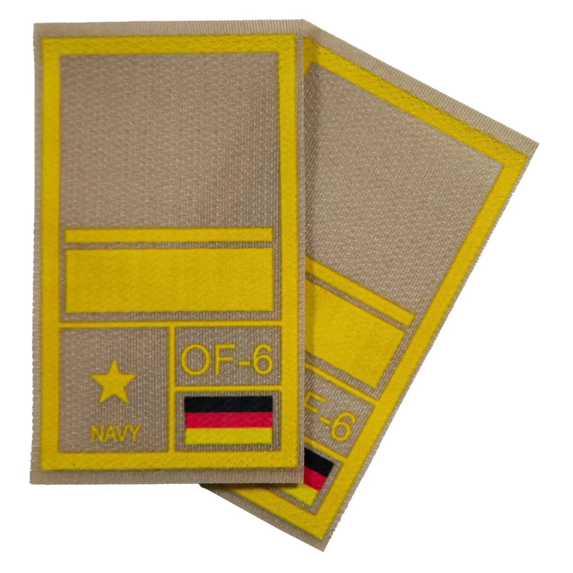 NfD - BW Rangabzeichen International bedruckt Marine Klett für KBS SK Gelbgold