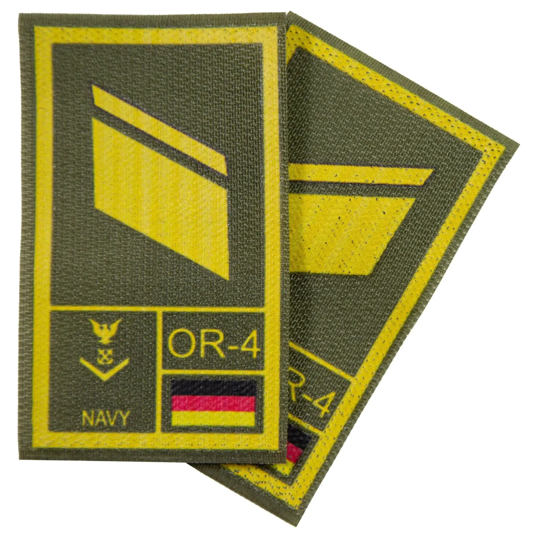 NfD - BW Rangabzeichen International bedruckt Marine Klett für KBS SK Gelbgold