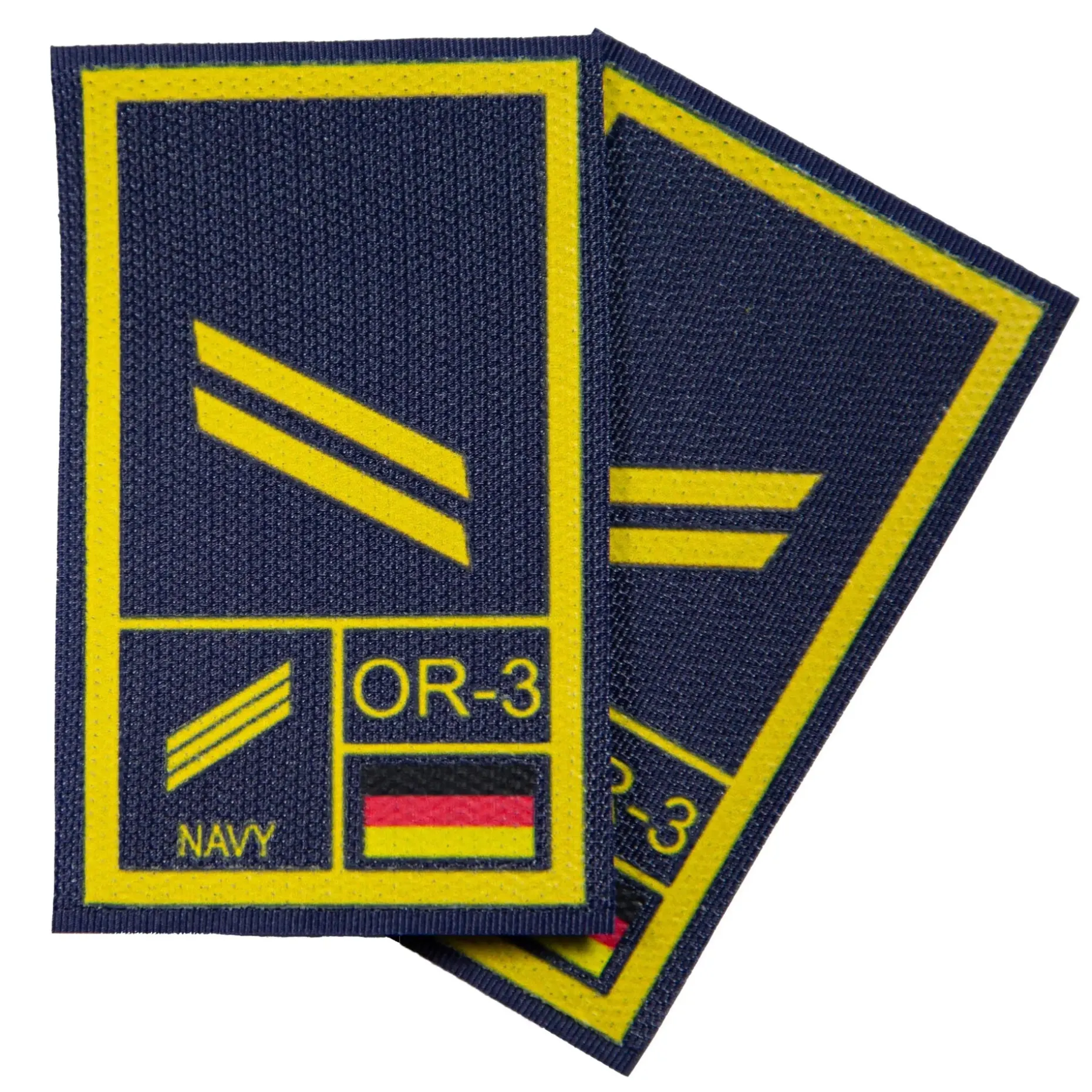 NfD - BW Rangabzeichen International bedruckt Marine Klett für KBS SK Gelbgold