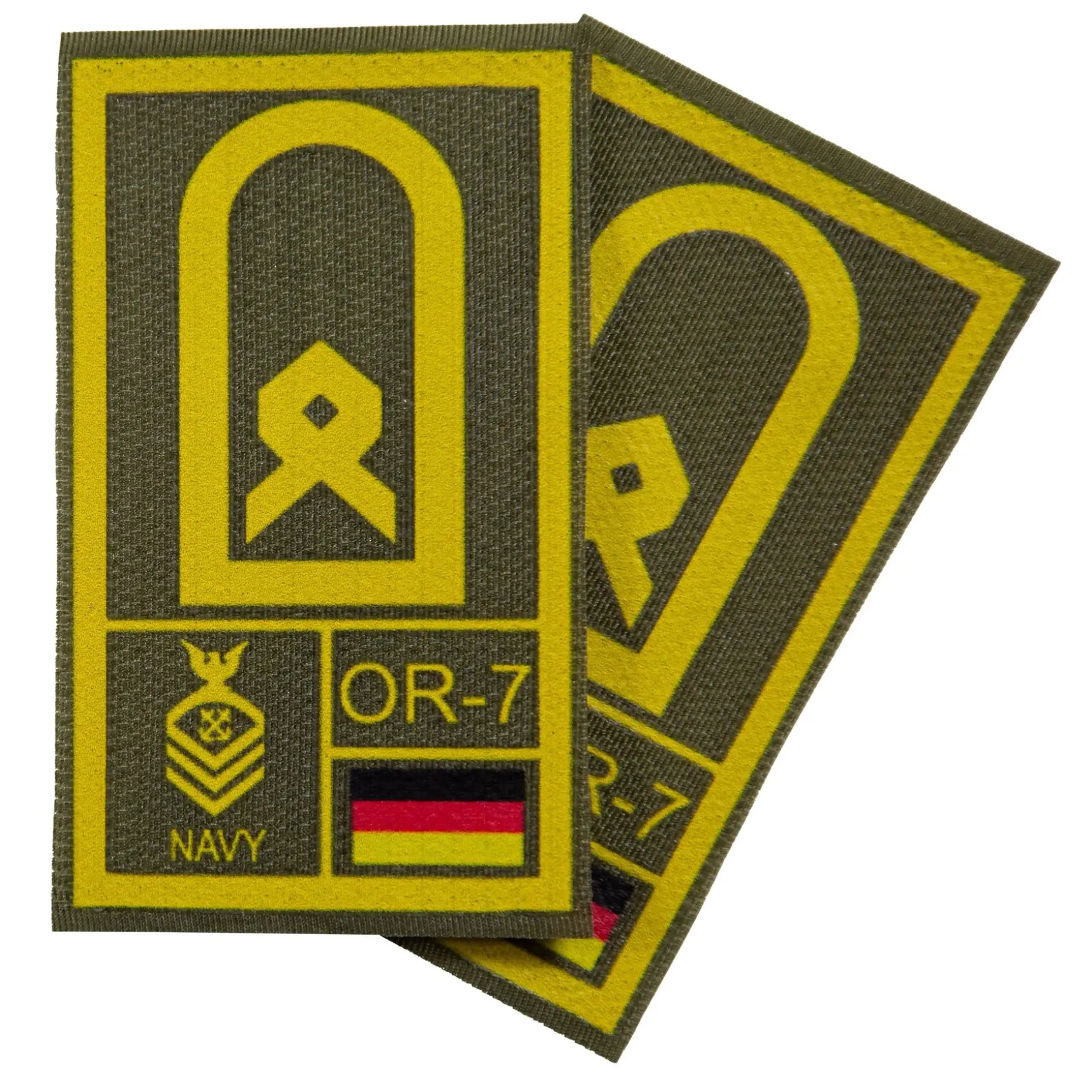 NfD - BW Rangabzeichen International bedruckt Marine Klett für KBS SK Gelbgold