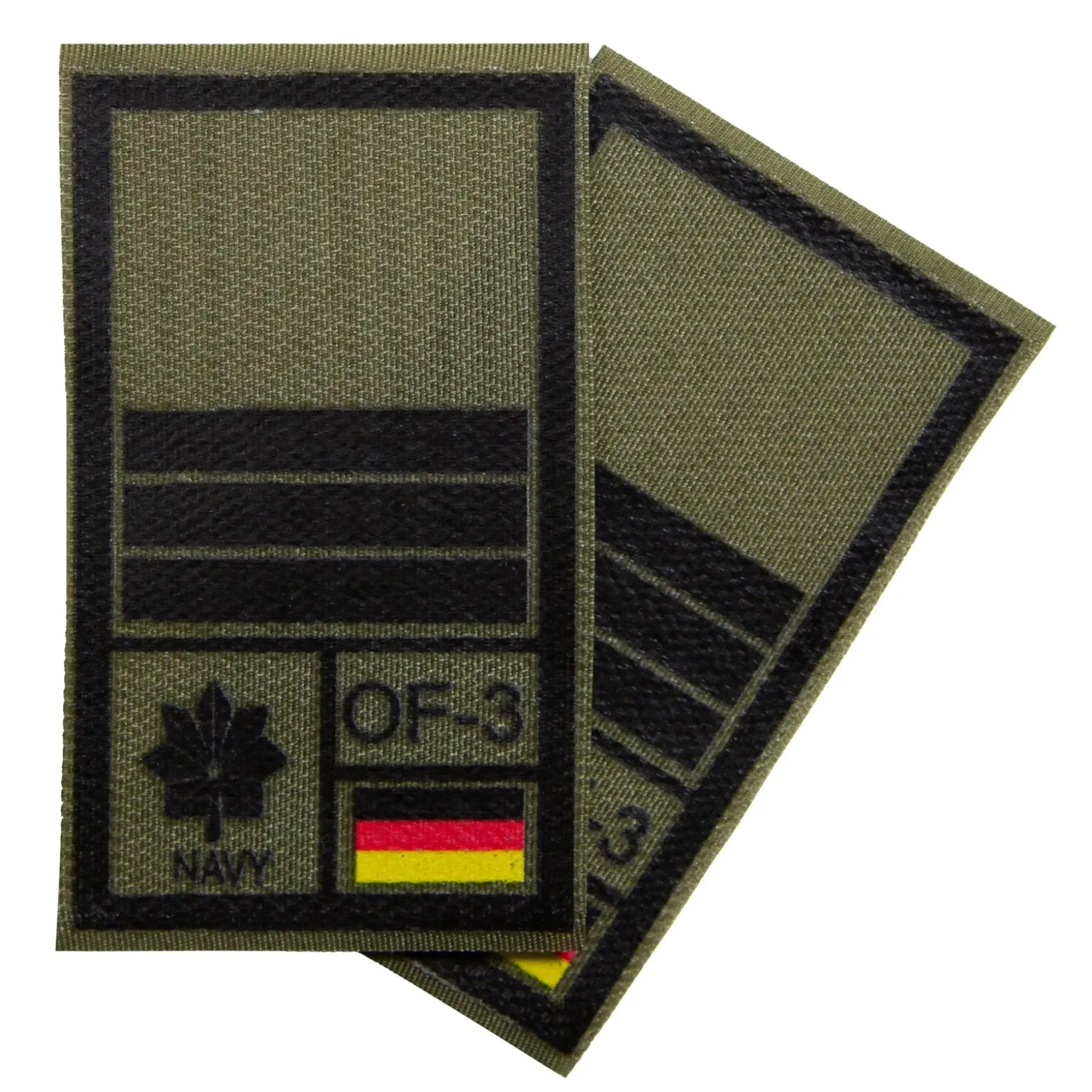 NfD - BW Rangabzeichen International bedruckt Marine Klett für KBS SK Schwarz