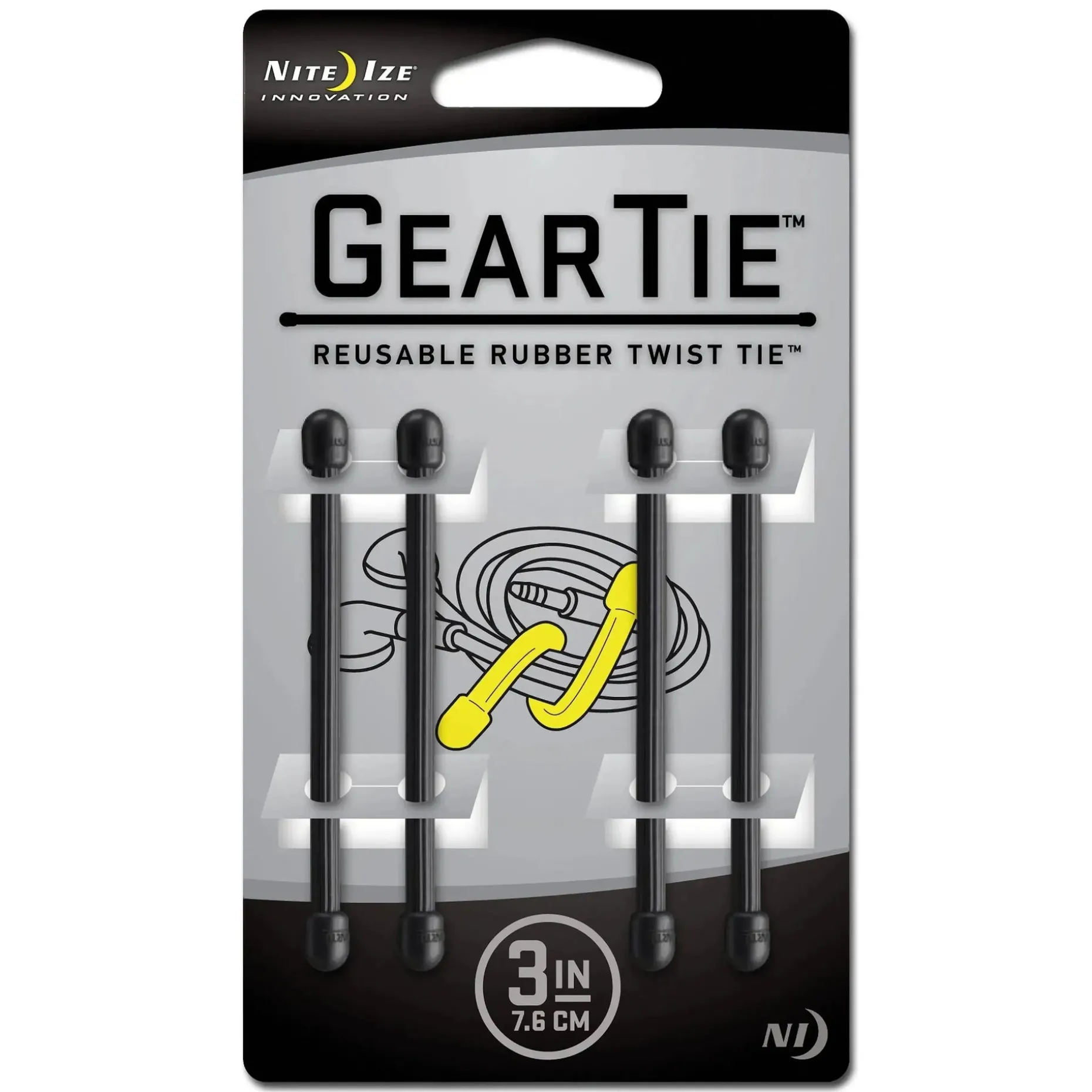 Nite Ize - Gear Tie Original Gr.3 schwarz 4er Pack