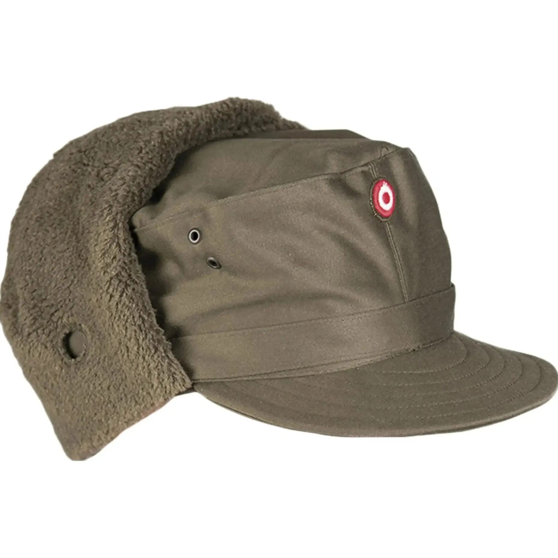 Österreichisches Bundesheer - ÖBH Wintermütze mit Plüsch oliv neuwertig